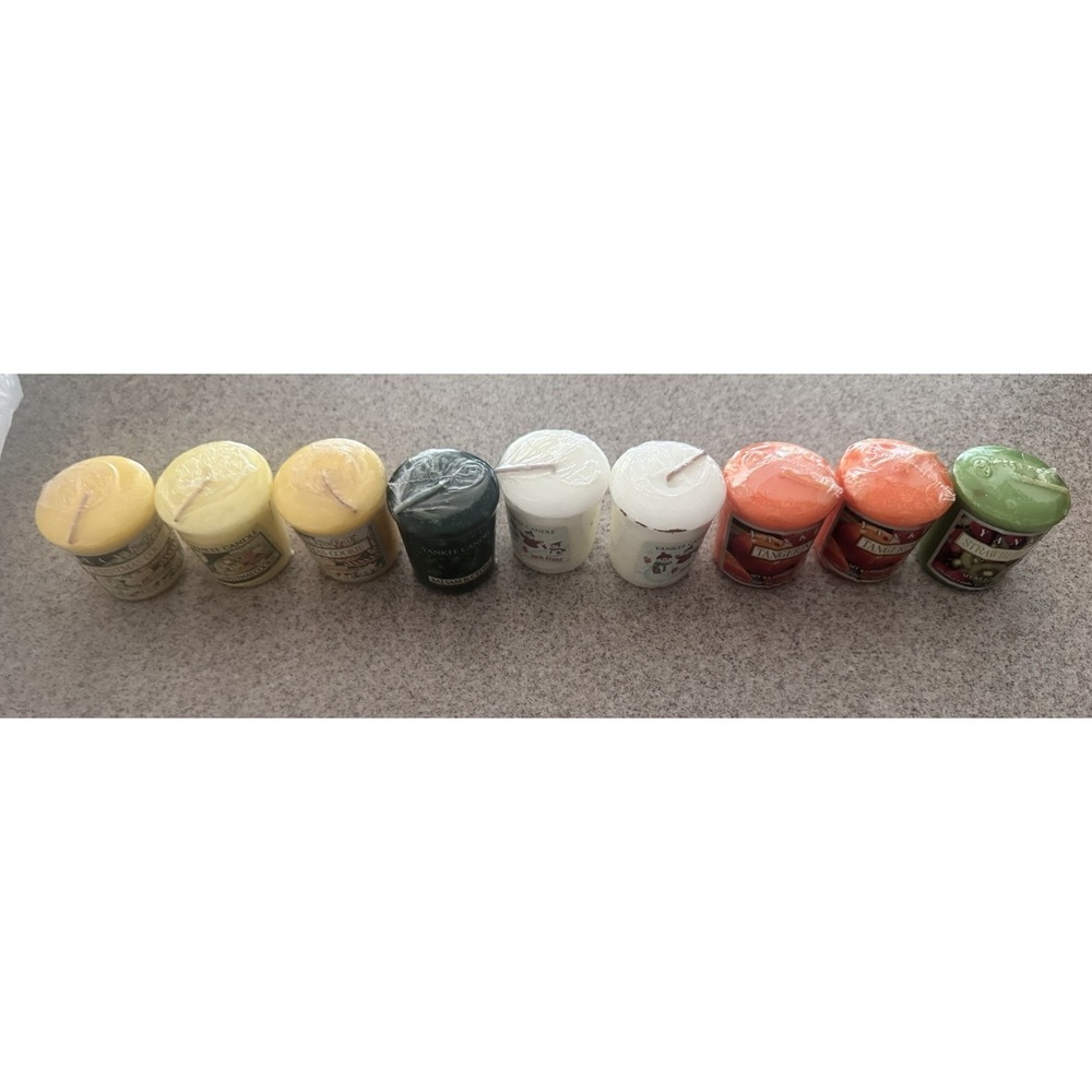 Set Of 9 Rare Yankee Candle Votives 1.75 Oz. New Sealed Cookie, Jack Frost